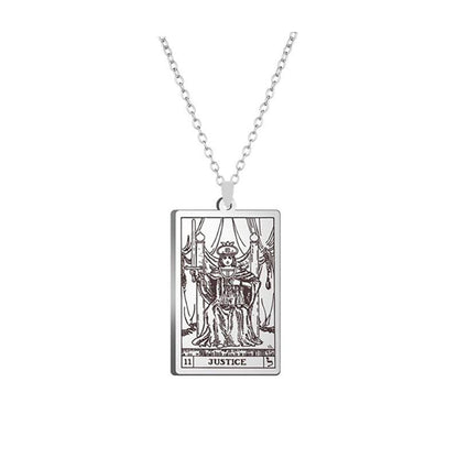 Alloy Electroplated Tarot Necklace Pure Ember justice