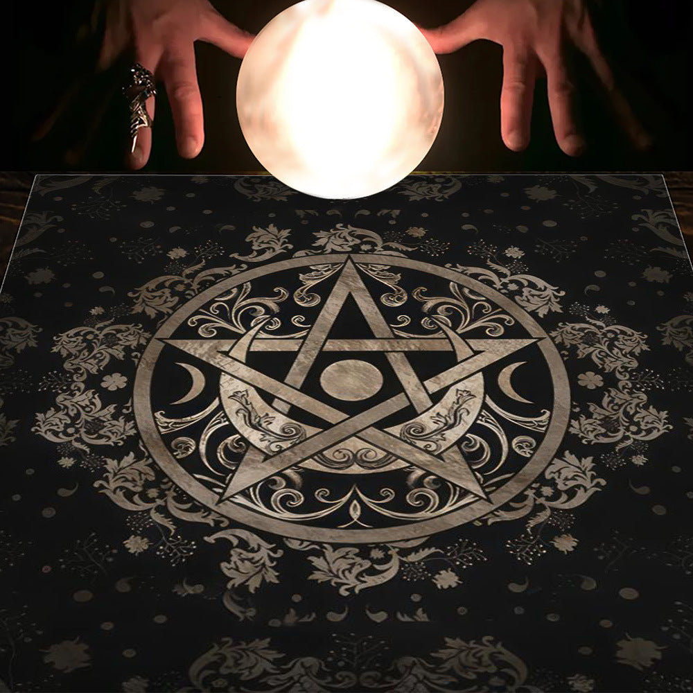 Tarot Tablecloth Cloth Cushion Tarot Moon Sun Lucky Tree Flannel Tablecloth Pure Ember