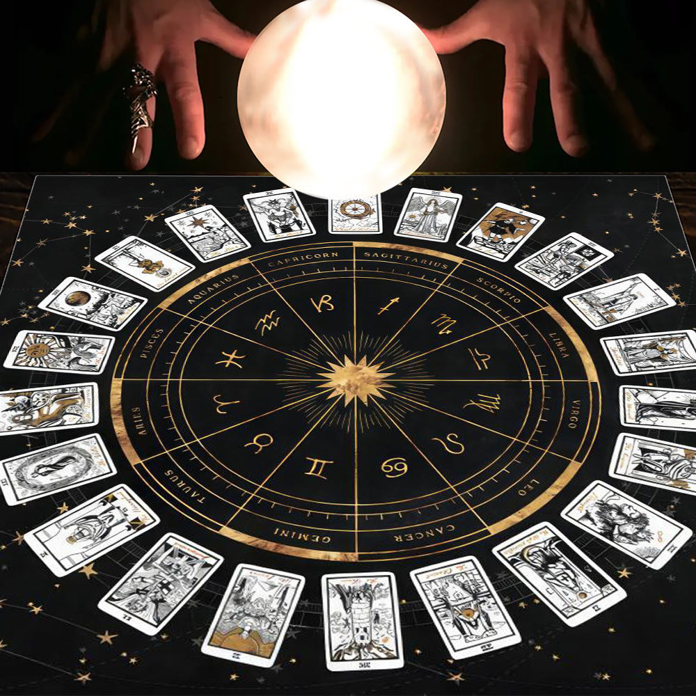 Tarot Tablecloth Cloth Cushion Tarot Moon Sun Lucky Tree Flannel Tablecloth Pure Ember