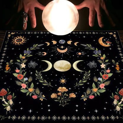 Tarot Tablecloth Cloth Cushion Tarot Moon Sun Lucky Tree Flannel Tablecloth Pure Ember