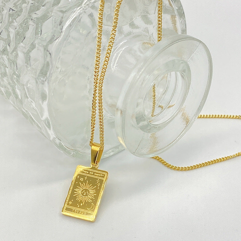 Tarot Pendant Necklace Stainless Steel Pure Ember
