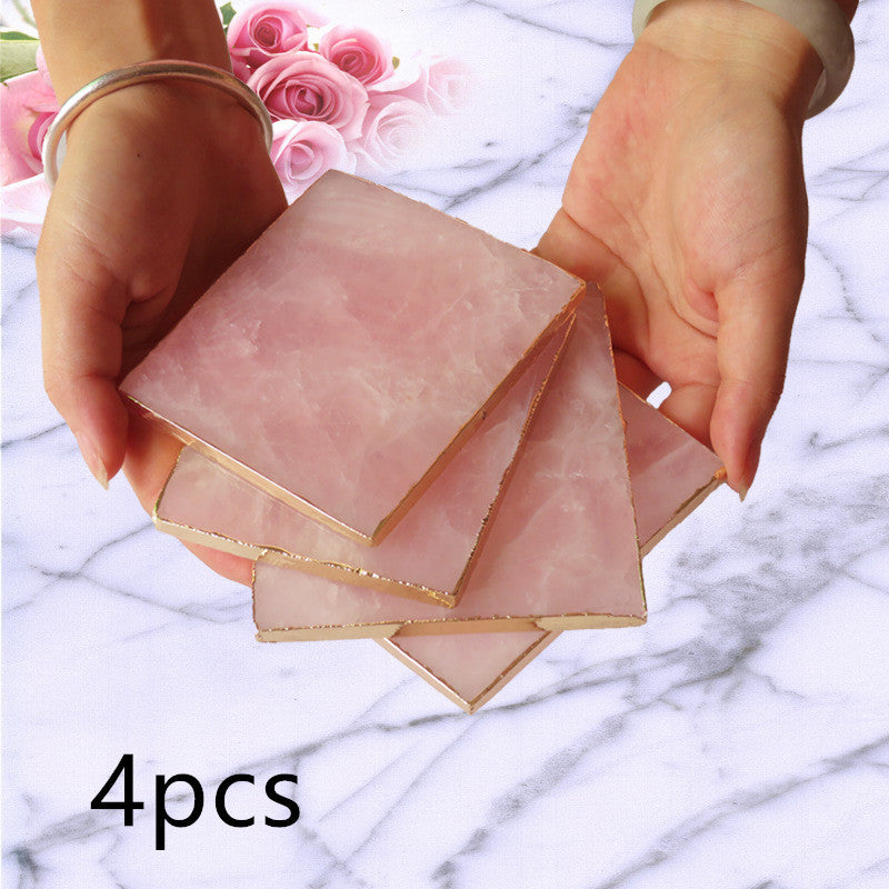 Natural hibiscus powder crystal coaster single or set of 4 Pure Ember