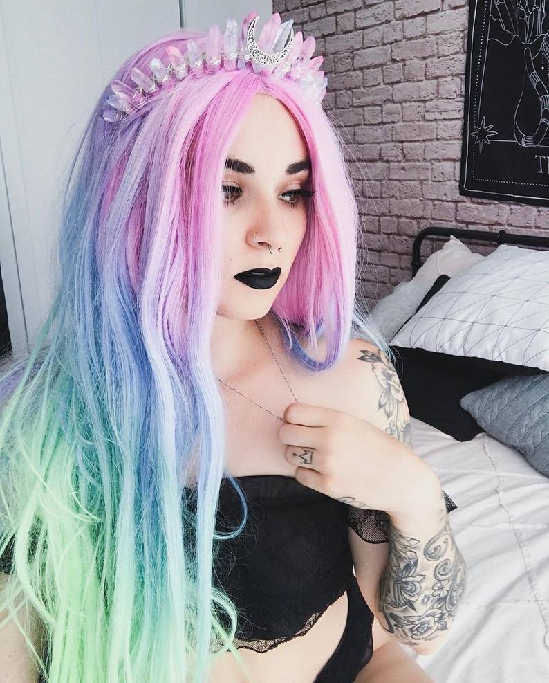Rainbow Mermaid Colors Natural Crystal Pure Ember