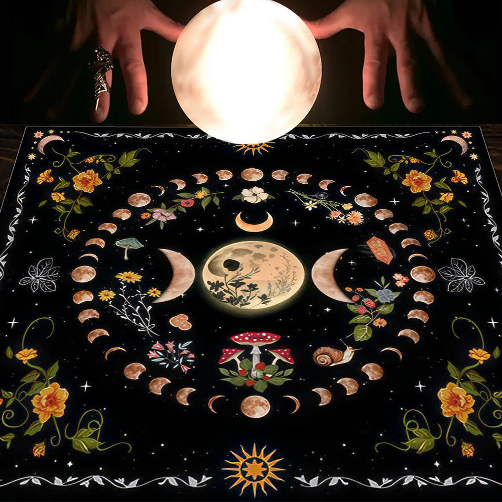 Tarot Tablecloth Cloth Cushion Tarot Moon Sun Lucky Tree Flannel Tablecloth Pure Ember
