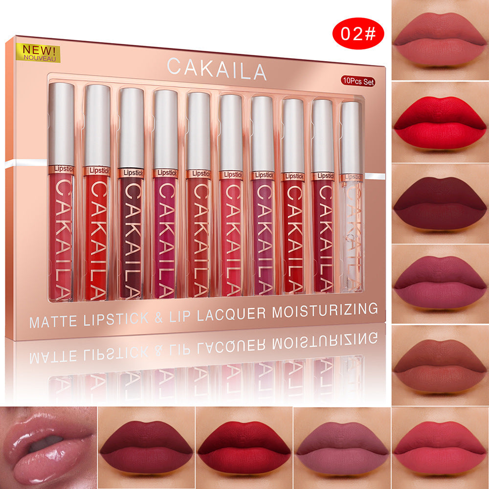 Pack Of 10 Matte Nonstick Cup Waterproof Lip Gloss Pure Ember