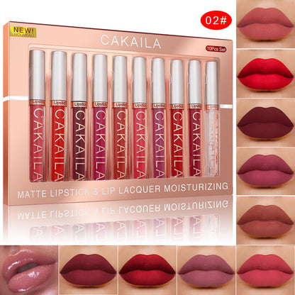 Pack Of 10 Matte Nonstick Cup Waterproof Lip Gloss Pure Ember