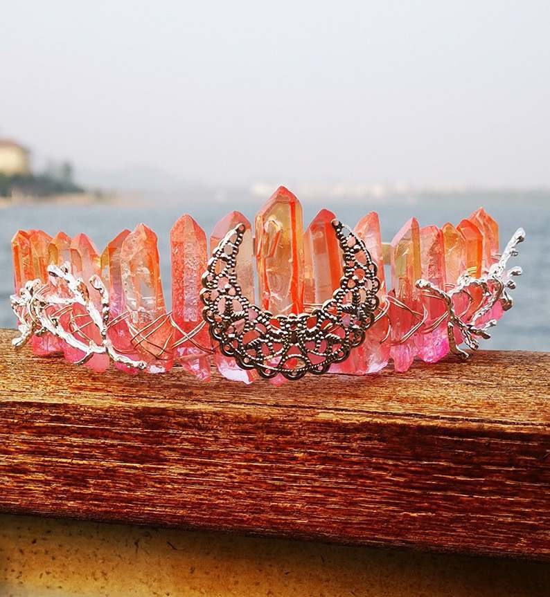 Natural Crystal Rainbow Crown Pure Ember