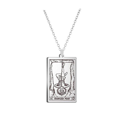 Alloy Electroplated Tarot Necklace Pure Ember hanged man