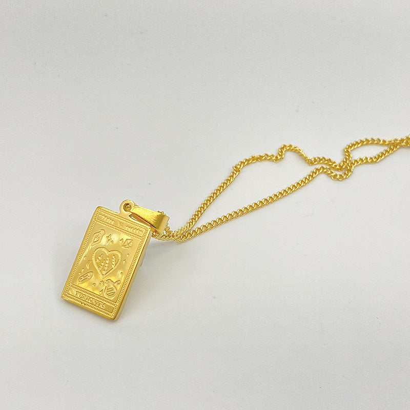 Tarot Pendant Necklace Stainless Steel Pure Ember