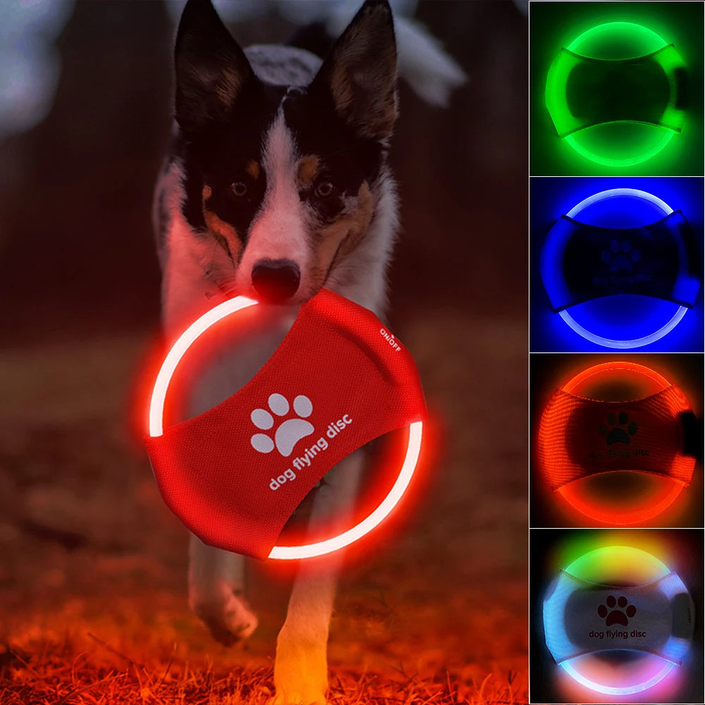 Dog Flying Discs Light Glowing LED LuminousTrainning Interactive Toys Game Flying Discs Dog Toy Pet Dog Accessories Pet Products Pure Ember