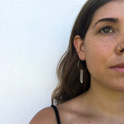 Natural White Crystal Pendant Earrings Pure Ember