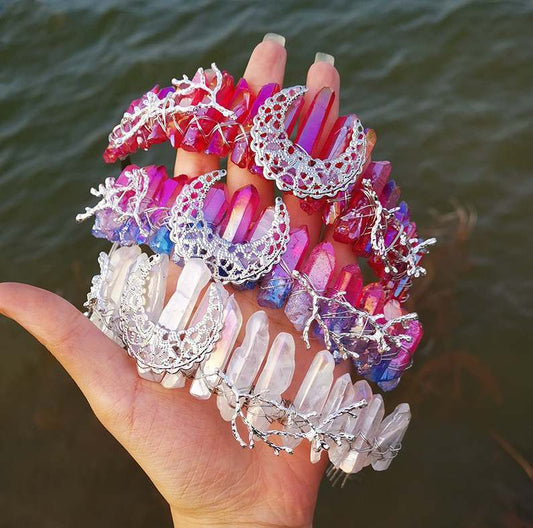 Natural Crystal Rainbow Crown Pure Ember