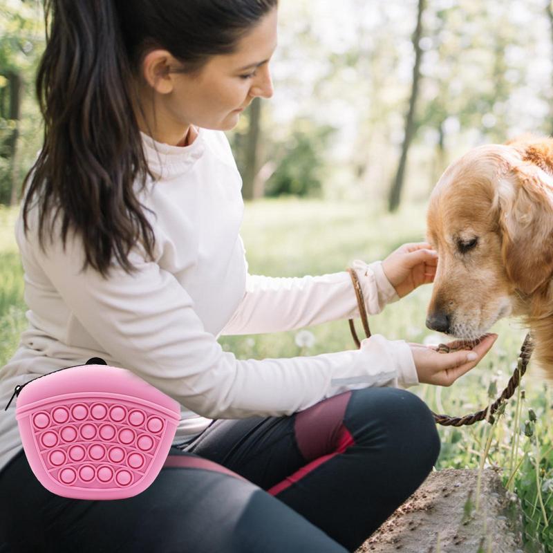 Bag Silicone Feed Dogs Treat Pouch Pet Training Bag Bundle Pocket Waist Pack Pet Portable Dog Training Waist Bag Treat Snack Bait Dogs Soft Washable Outdoor Feed Storage Pouch Food Reward Silica Bags Pure Ember