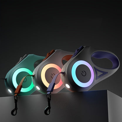 3 And 5M Dog Leash Light Retractable Pet Leads Traction Rope Belt Durable Large Dog Walk Run Leash Lead Automatic Cat Lead Extension Pure Ember