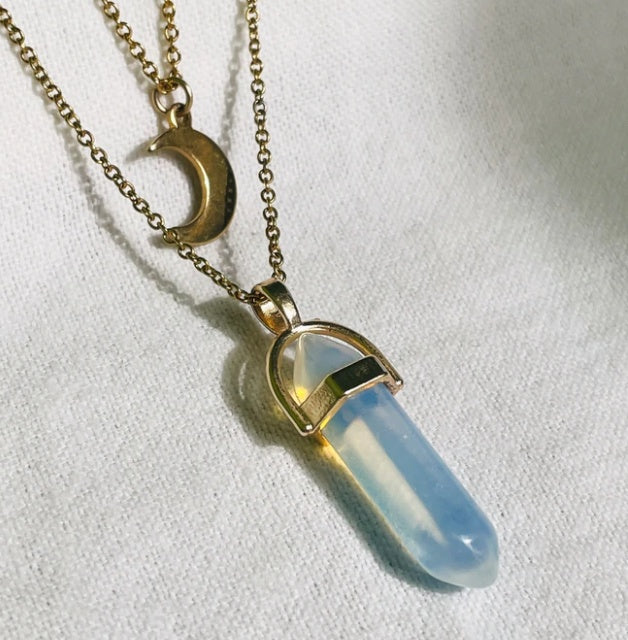 Moon Hexagonal Column Pendant Pure Ember