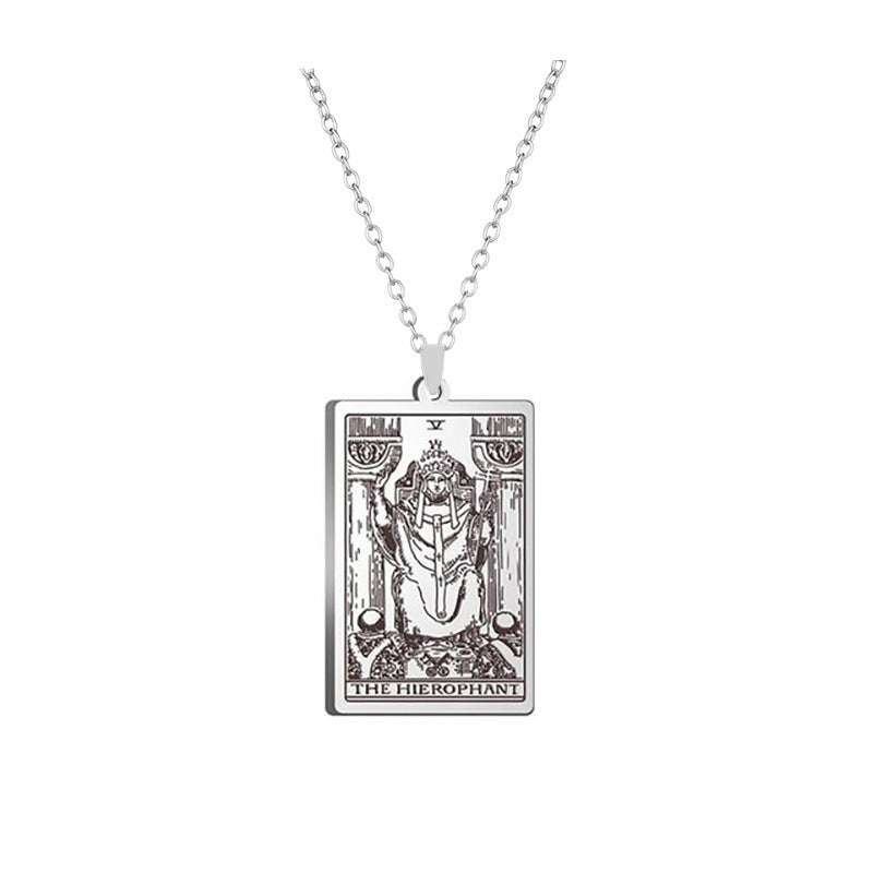 Alloy Electroplated Tarot Necklace Pure Ember the hierophant