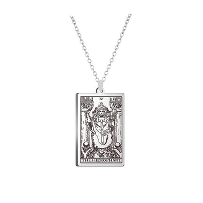 Alloy Electroplated Tarot Necklace Pure Ember the hierophant