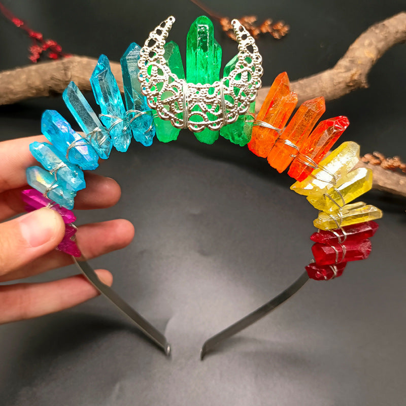Natural Crystal Crown Hair Band Pure Ember