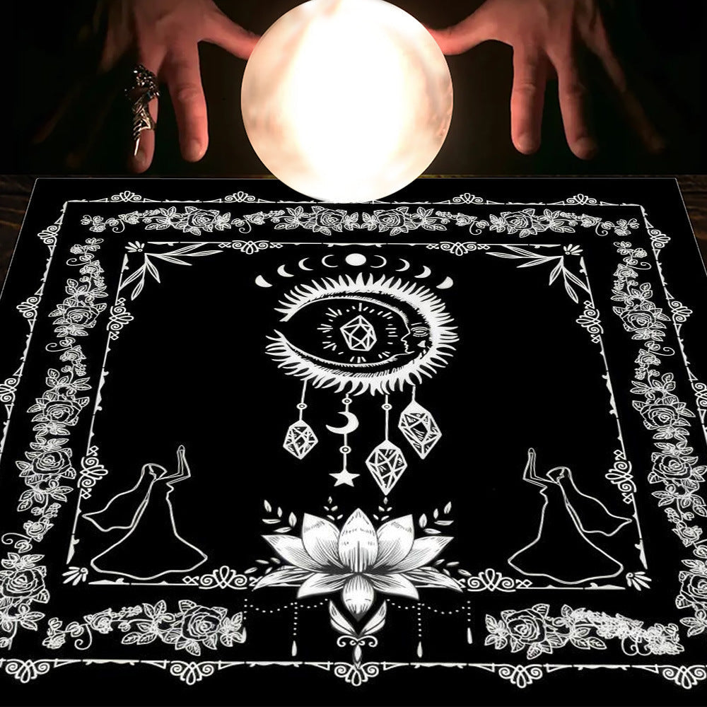 Tarot Tablecloth Cloth Cushion Tarot Moon Sun Lucky Tree Flannel Tablecloth Pure Ember