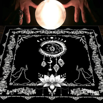 Tarot Tablecloth Cloth Cushion Tarot Moon Sun Lucky Tree Flannel Tablecloth Pure Ember