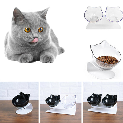 Cat Double Bowl Cat Food Bowl Protects Cervical Vertebra Pure Ember