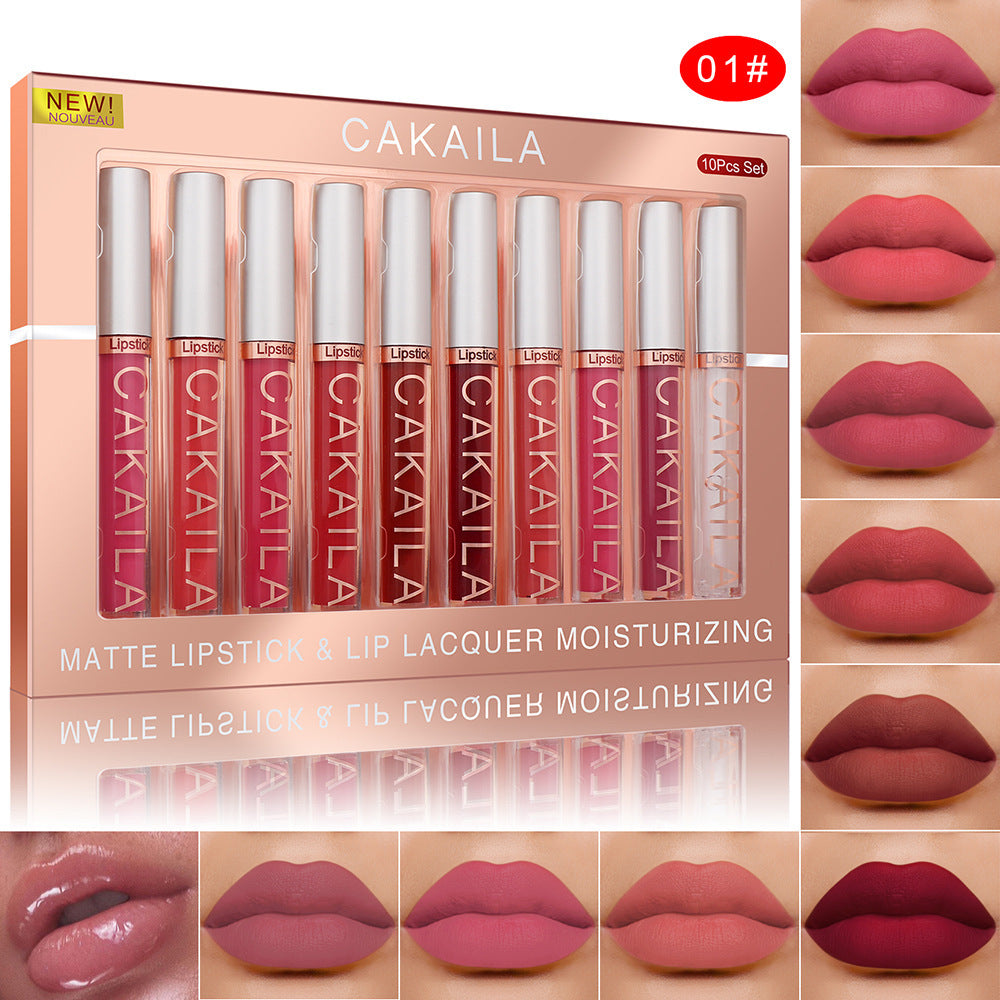 Pack Of 10 Matte Nonstick Cup Waterproof Lip Gloss Pure Ember