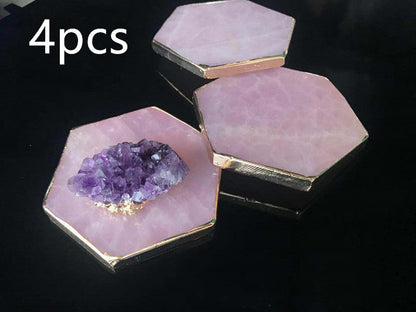 Natural hibiscus powder crystal coaster single or set of 4 Pure Ember