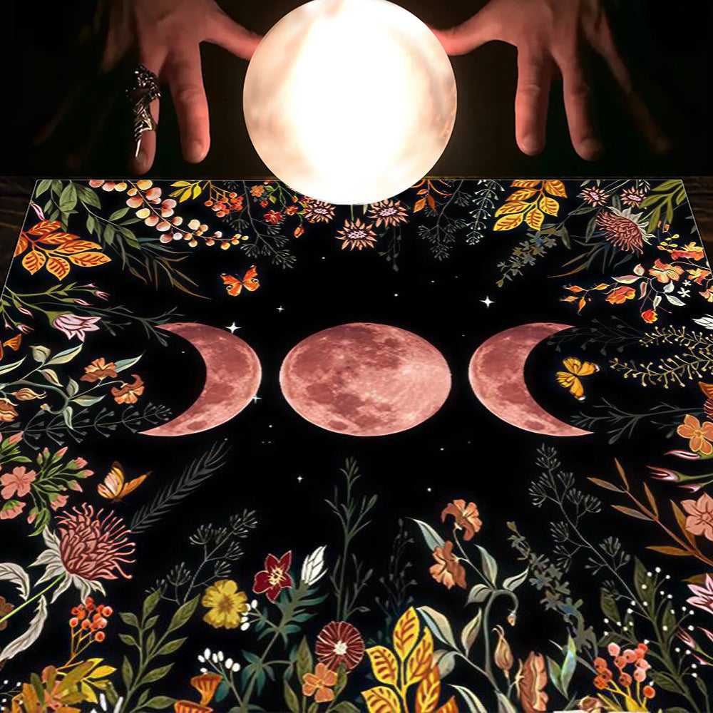 Tarot Tablecloth Cloth Cushion Tarot Moon Sun Lucky Tree Flannel Tablecloth Pure Ember