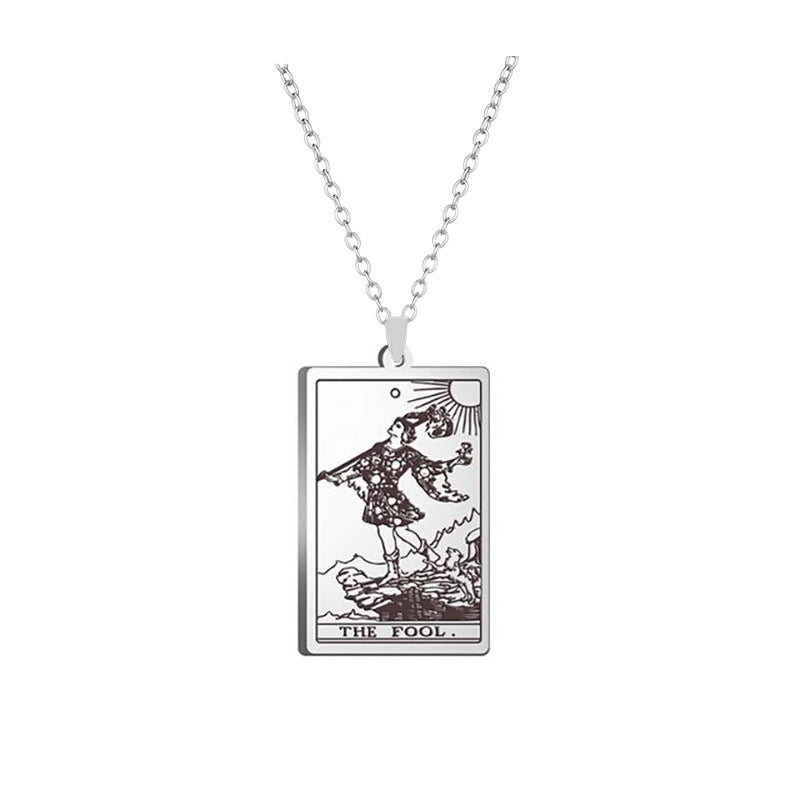 Alloy Electroplated Tarot Necklace Pure Ember the fool