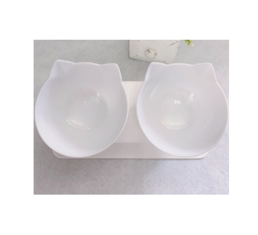 Cat Double Bowl Cat Food Bowl Protects Cervical Vertebra Pure Ember