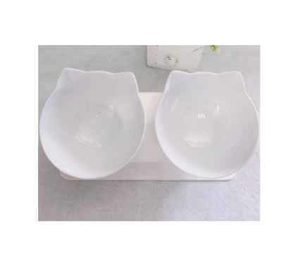 Cat Double Bowl Cat Food Bowl Protects Cervical Vertebra Pure Ember