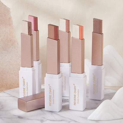 Lazy Eyeshadow Stick Gradient Shimmer Double Colour Pen Waterproof Pure Ember