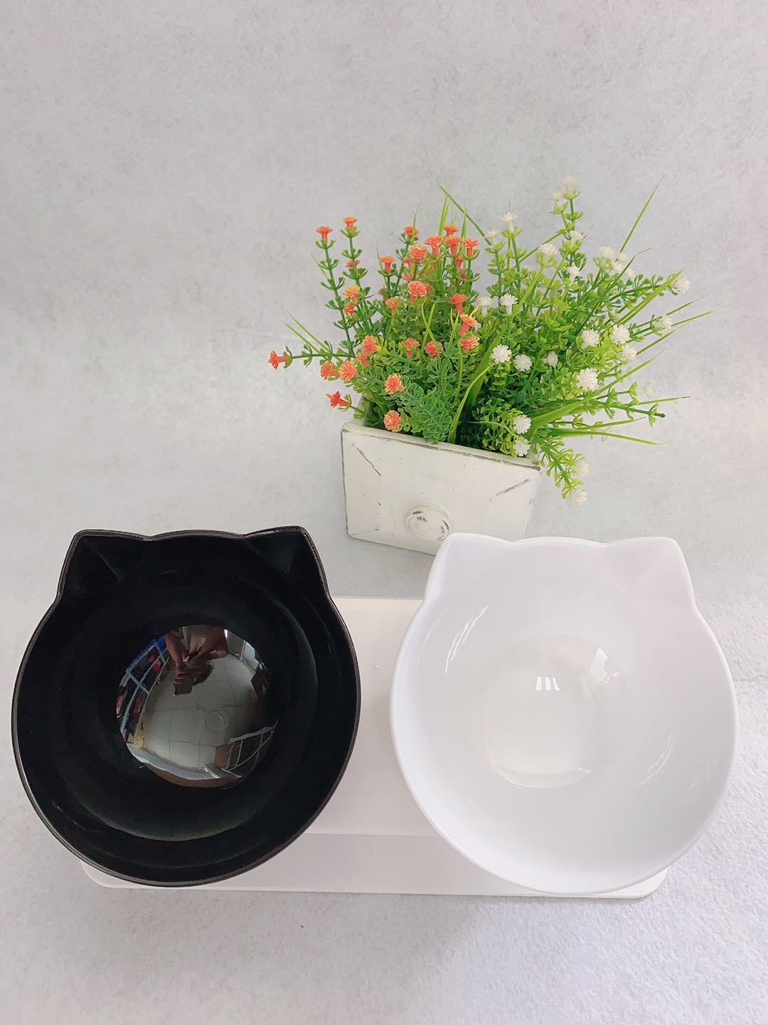 Cat Double Bowl Cat Food Bowl Protects Cervical Vertebra Pure Ember