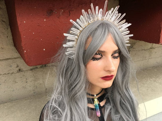 Natural crystal crown headband Pure Ember