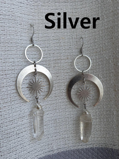 Women's Natural Crystal Hexagon Post Earrings Pure Ember