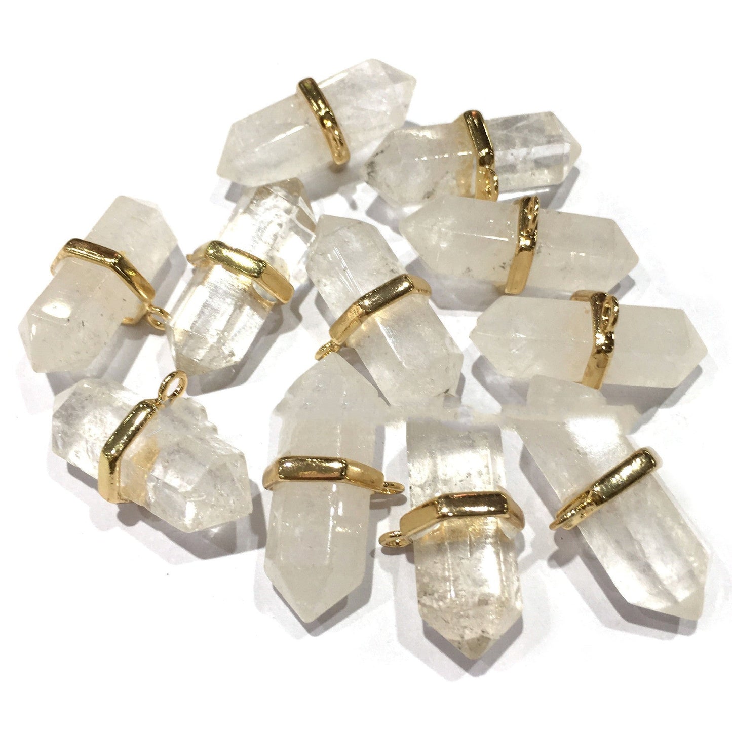 Natural Clear Quartz Crystal Hexagon Pendant Only Pure Ember