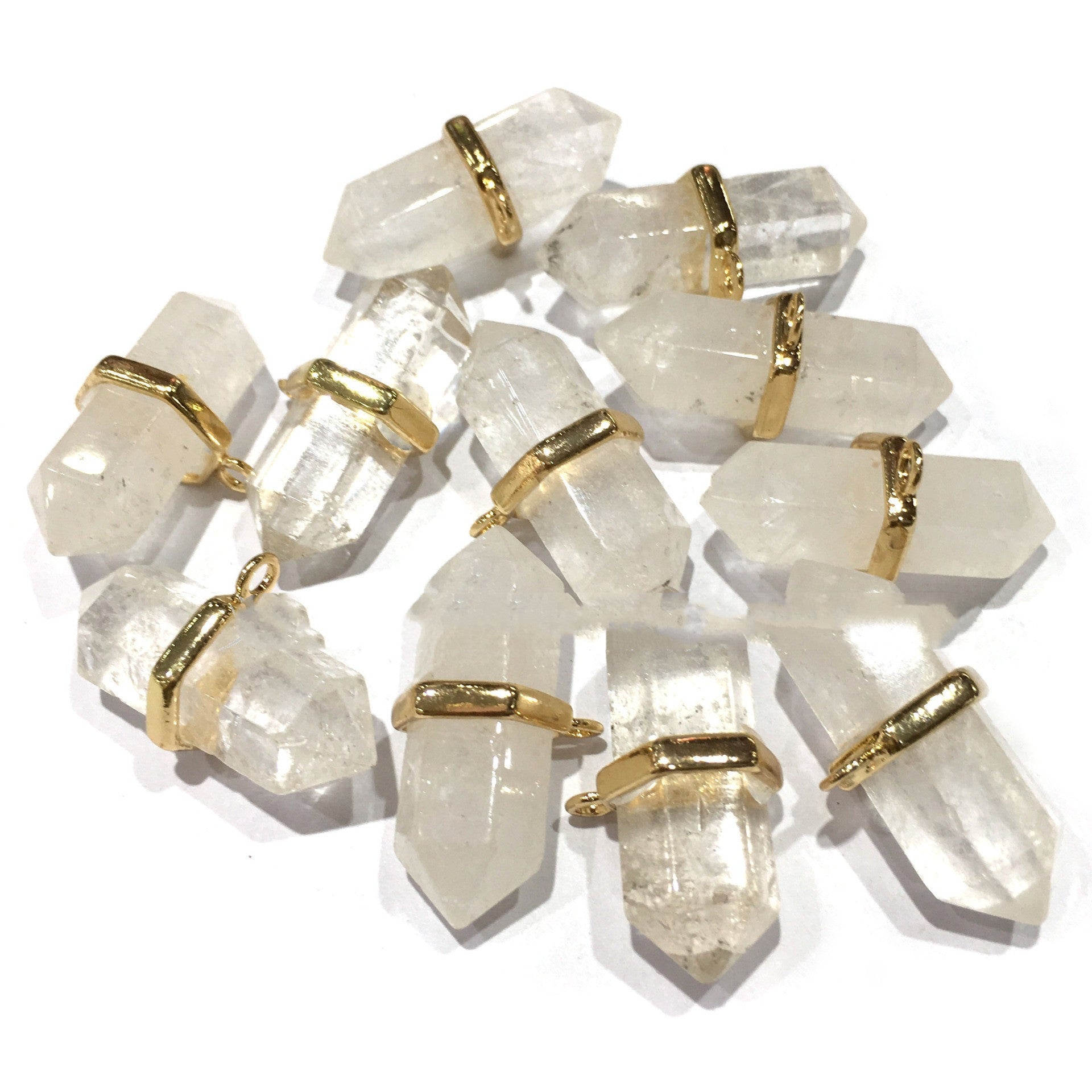 Natural Clear Quartz Crystal Hexagon Pendant Only Pure Ember