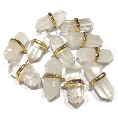 Natural Clear Quartz Crystal Hexagon Pendant Only Pure Ember