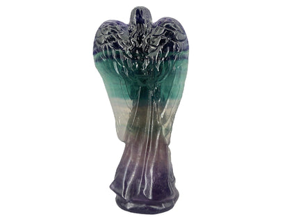 Natural Crystal Carving Colorful Fluorite Angel Pure Ember