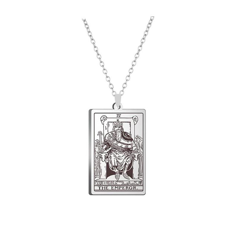 Alloy Electroplated Tarot Necklace Pure Ember the emperor