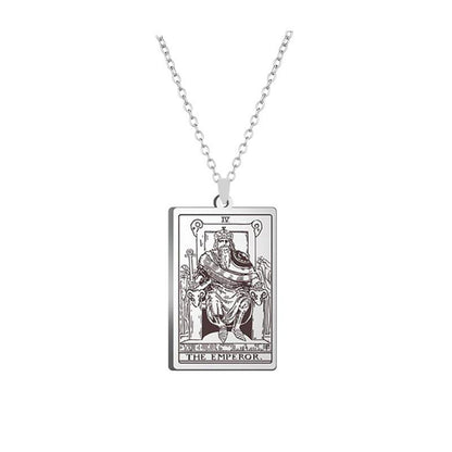 Alloy Electroplated Tarot Necklace Pure Ember the emperor