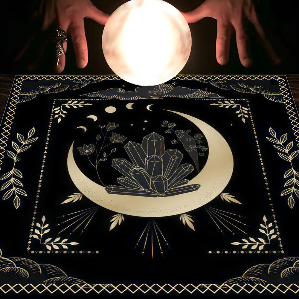 Tarot Tablecloth Cloth Cushion Tarot Moon Sun Lucky Tree Flannel Tablecloth Pure Ember