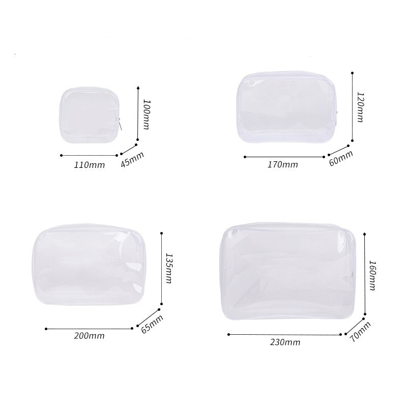 Transparent cosmetic bags