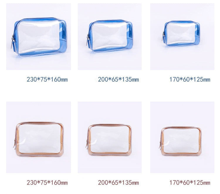 Transparent cosmetic bags