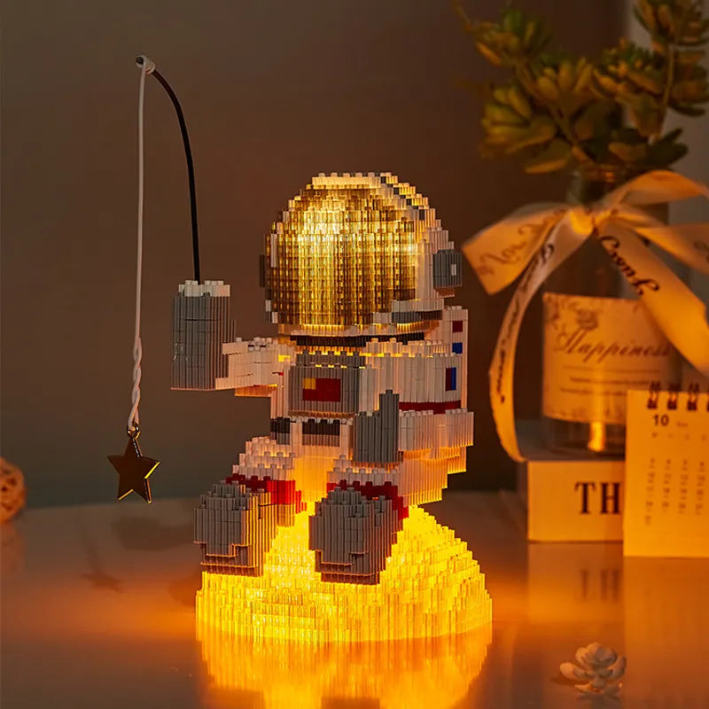 Lego Astronaut DIY Building Blocks with Light - Micro Space Moon