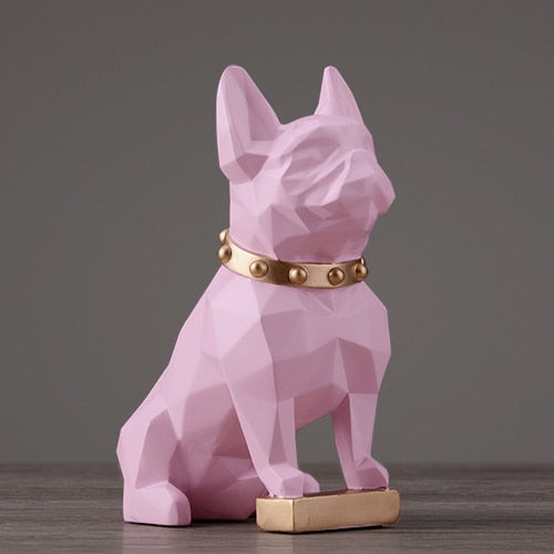 Dog Statue Home Decor pink