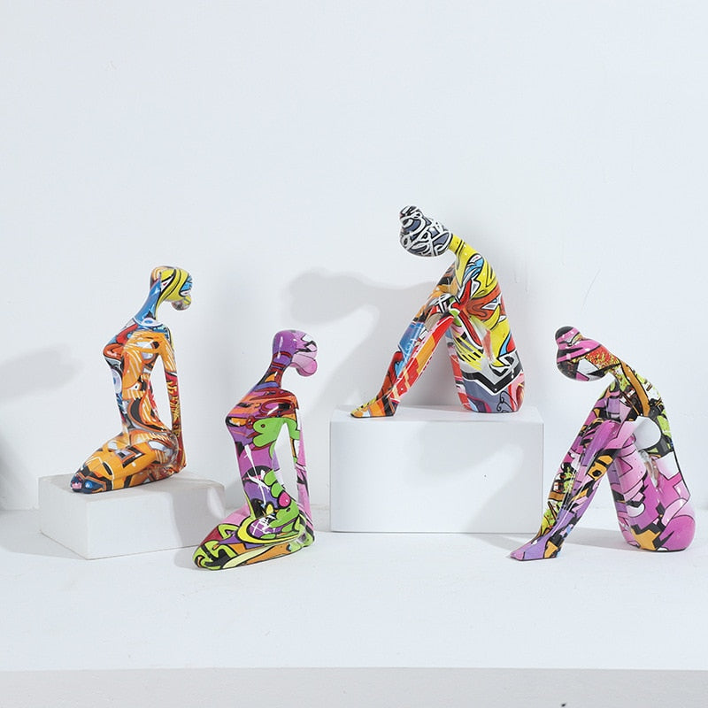 Graffiti Yoga Girl Figurine