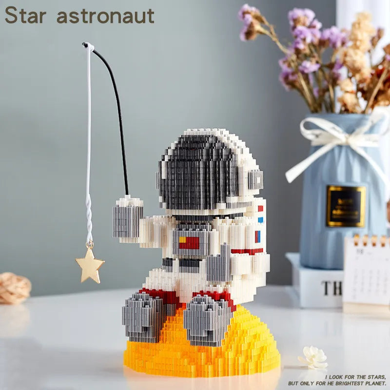 Lego Astronaut DIY Building Blocks with Light - Micro Space Moon