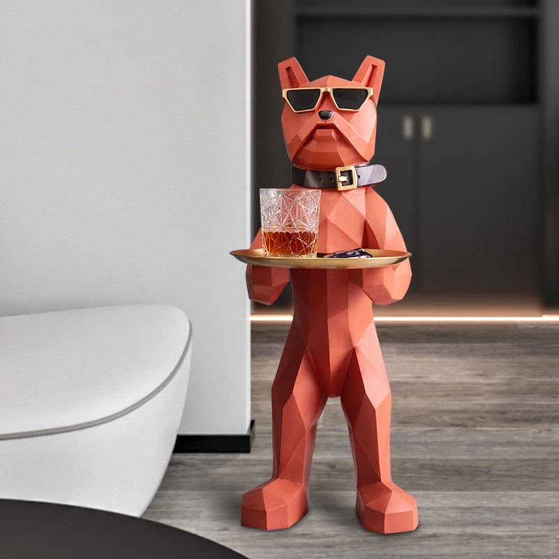 Geometric Dog Figurines orange