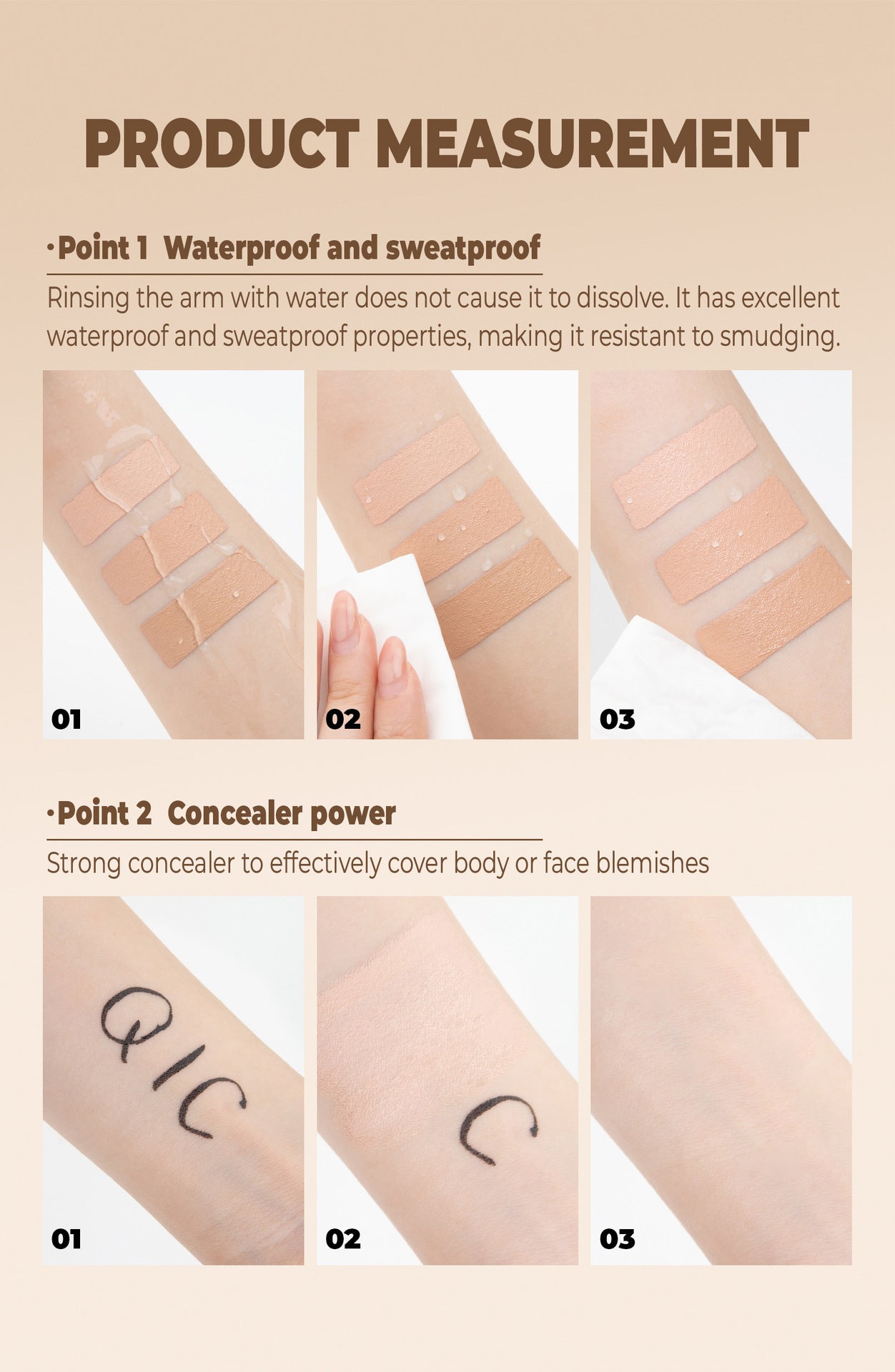 Full Coverage Concealer-waterproof,for Covers Skin Blemishes and Wrinkles and Tattoos,Regulates Skin Tone,Face Concealer Makeup Pure Ember